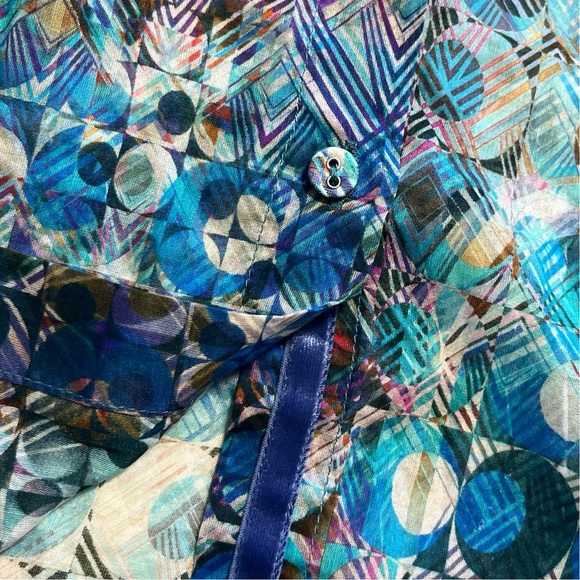 Johnny Was Button Down Boho Bell Sleeve Top - Picture 8 of 13